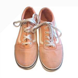 Vans Old Skool Peach Canvas Lace Up Low Top Sneakers Women Size 5